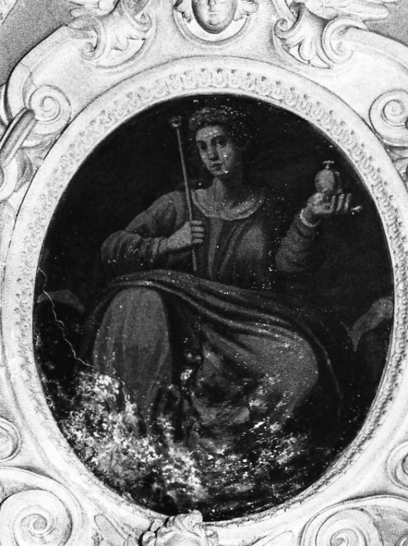 allegoria della Virtù (soffitto) - ambito Italia centrale (inizio sec. XVII)