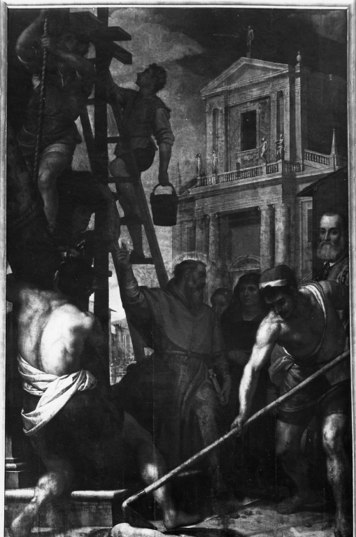 costruzione della chiesa di S. Giovanni dei Fiorentini (dipinto) di Cresti Domenico detto Passignano (sec. XVI)