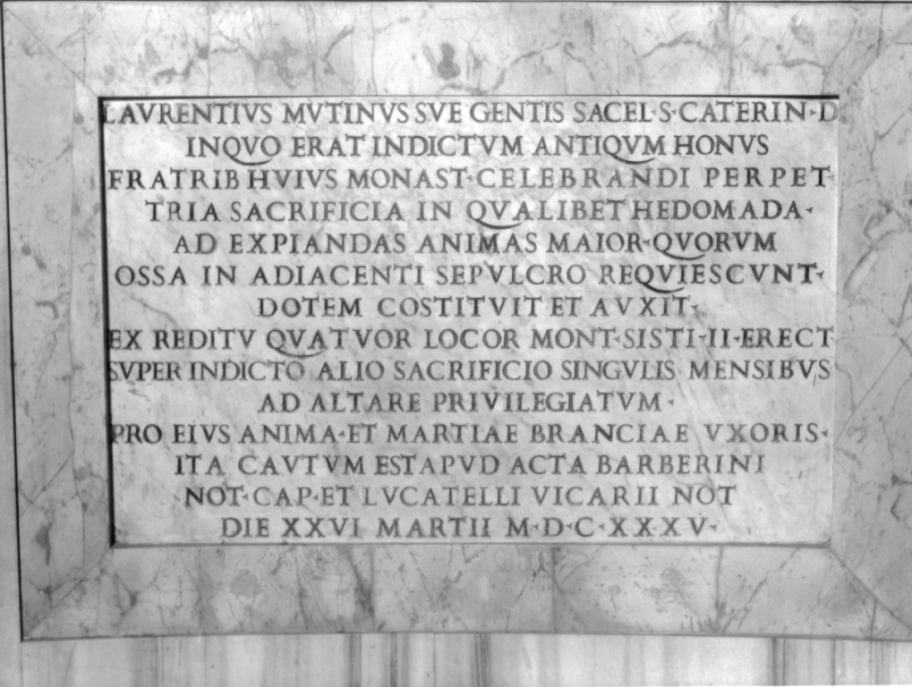 lapide - bottega romana (sec. XVII)