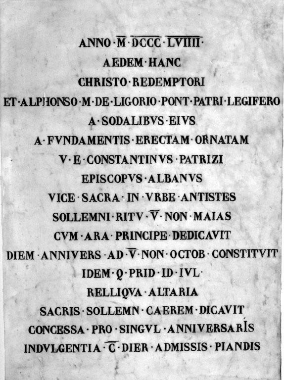 lapide commemorativa - produzione romana (sec. XIX)