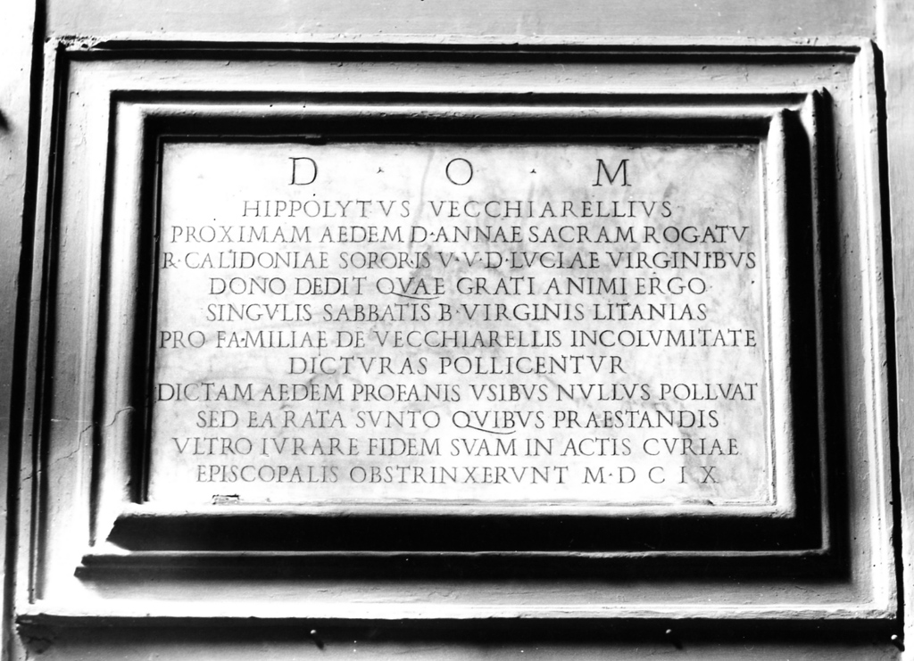 lapide documentaria - ambito laziale (sec. XVII)