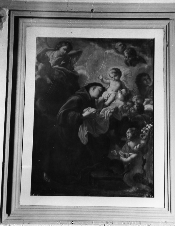 Sant'Antonio da Padova con il bambino (dipinto) - ambito laziale (inizio sec. XVIII)