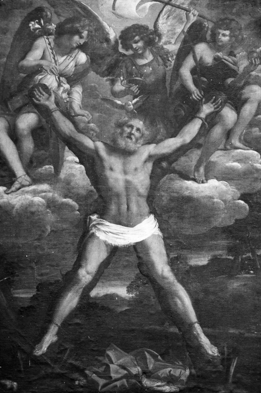 crocifissione di Sant'Andrea (dipinto) di Sacchi Andrea (prima metà sec. XVII)