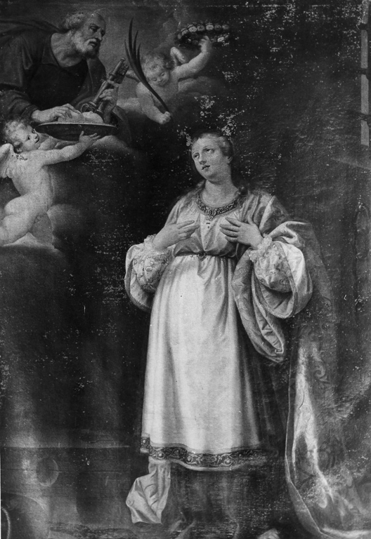 Sant'Agata in carcere curata miracolosamente da San Pietro (dipinto) di Manenti Ascanio (sec. XVII)