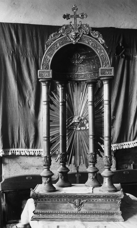 tronetto per esposizione eucaristica - a tempietto - ambito laziale (sec. XX)