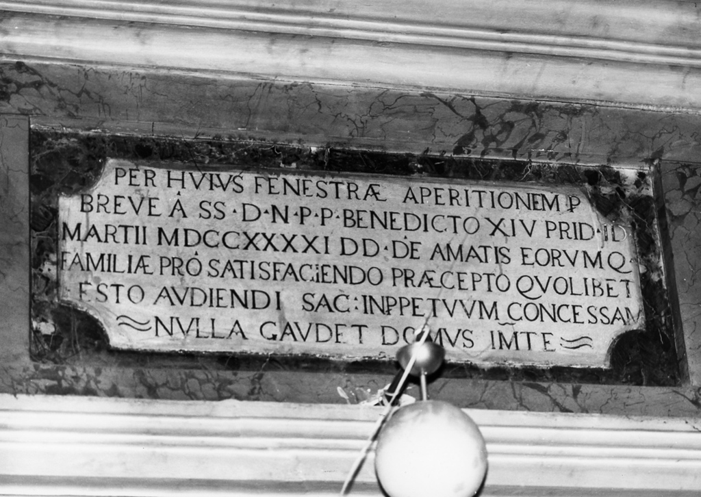 lapide documentaria - ambito laziale (sec. XVIII)