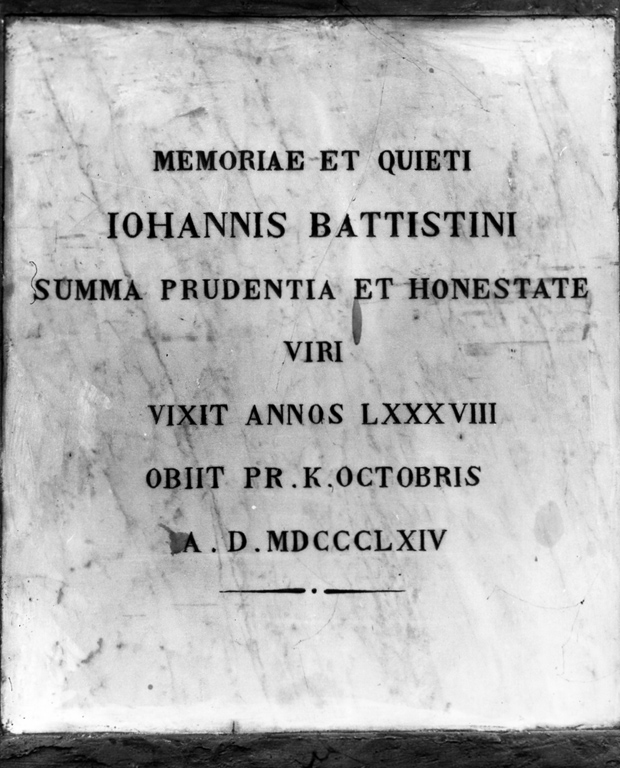 lapide tombale - ambito laziale (sec. XIX)