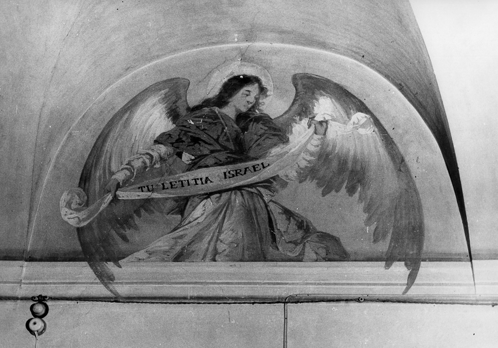 angelo con cartiglio (dipinto) di Calcagnadoro Antonino (sec. XIX)