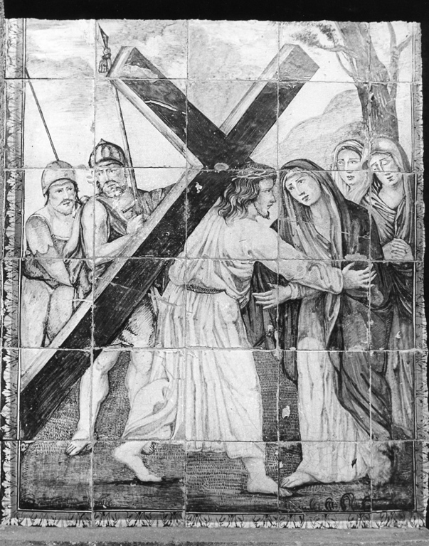 Cristo incontra la Madonna sulla via del Calvario (dipinto) - ambito napoletano (sec. XVIII)