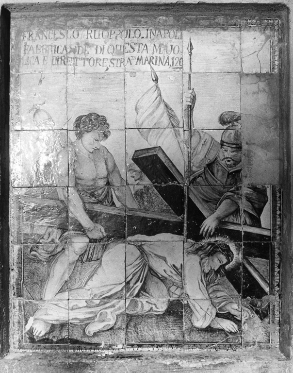 Cristo cade sotto la croce (dipinto) - ambito napoletano (sec. XVIII)