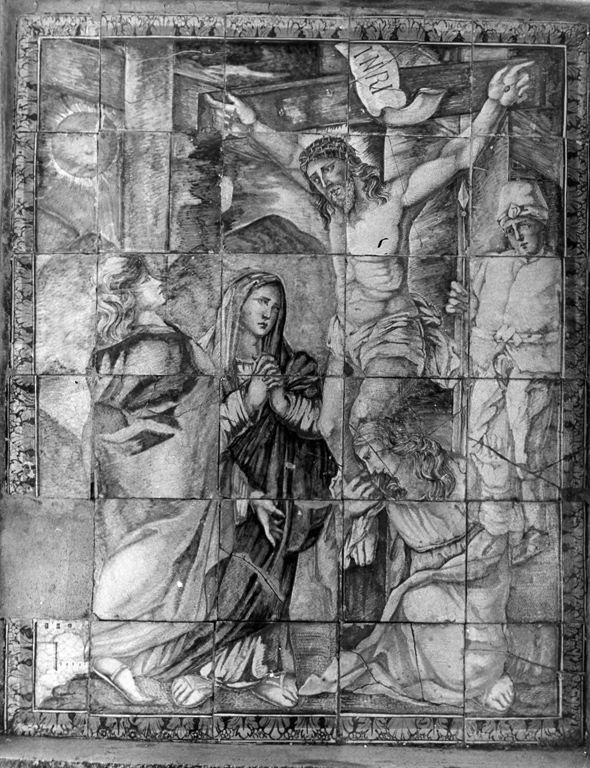 Cristo crocifisso con la Madonna, Santa Maria Maddalena, San Giovanni evangelista (dipinto) - ambito napoletano (sec. XVIII)