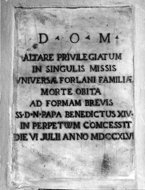 lapide commemorativa - ambito laziale (secondo quarto sec. XVIII)