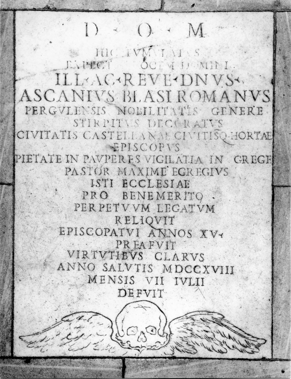 lapide tombale - ambito laziale (primo quarto sec. XVIII)