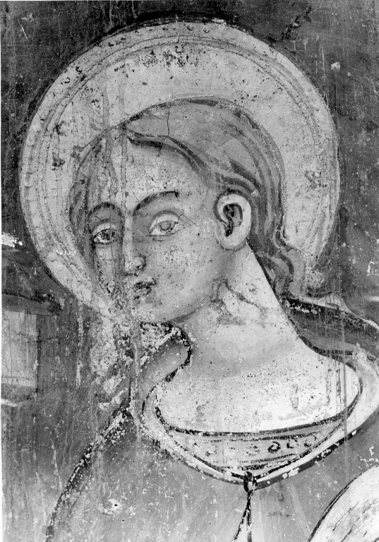 Santa Barbara (dipinto, frammento) - ambito laziale (sec. XIV)