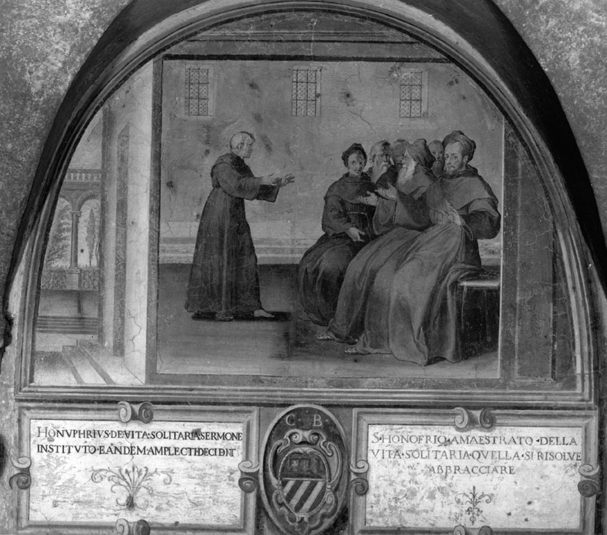 sant'Onofrio sceglie la vita eremitica (dipinto) di Strada Vespasiano (e aiuti) (secc. XVI/ XVII)