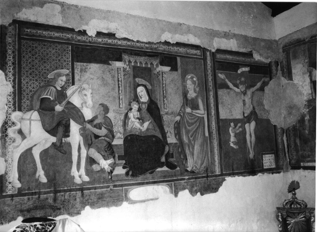 Madonna con Bambino in trono tra santi (dipinto) - ambito laziale (sec. XVI)