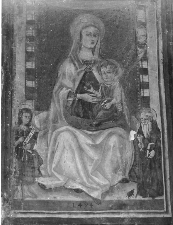 Madonna con Bambino e Santi (dipinto, complesso decorativo) di Cappelli Dionisio (maniera) (fine sec. XV)