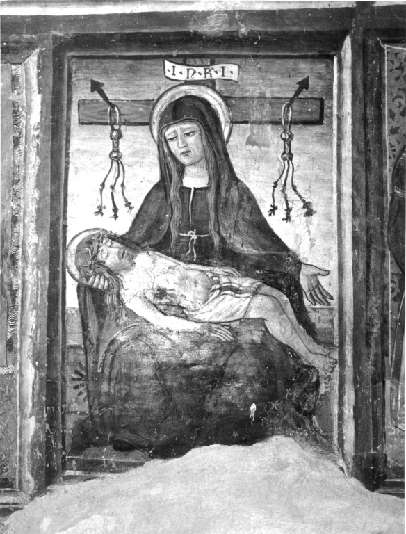 Pietà (dipinto, complesso decorativo) di Cappelli Dionisio (maniera) (fine sec. XV)