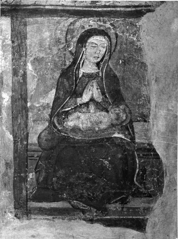 Madonna con Bambino (dipinto, complesso decorativo) di Cappelli Dionisio (maniera) (fine sec. XV)