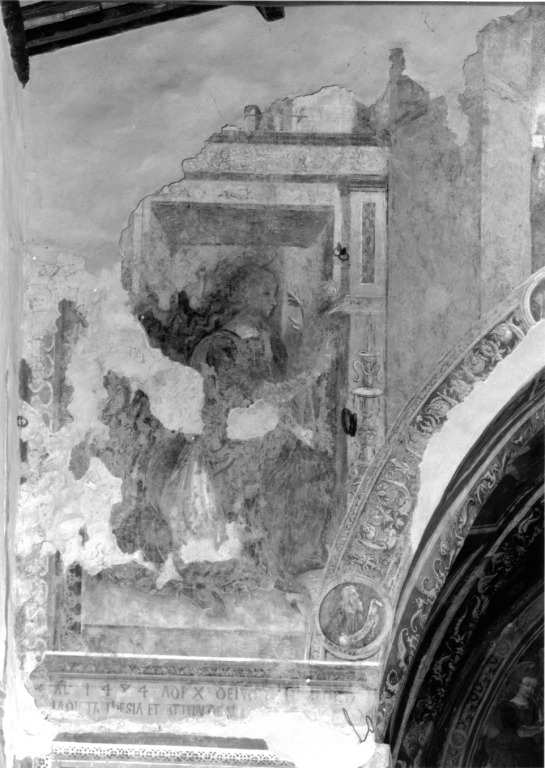 angelo annunciante (dipinto, elemento d'insieme) - ambito marchigiano (sec. XV)