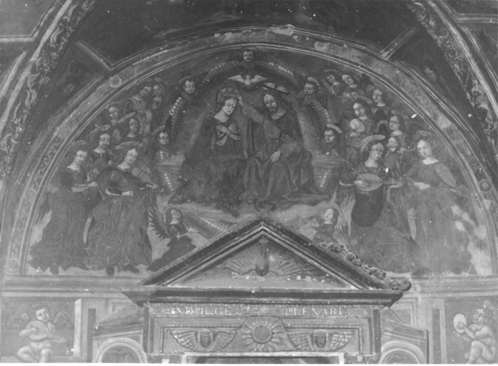 incoronazione di Maria Vergine (dipinto, complesso decorativo) di Cappelli Dionisio (sec. XVI)