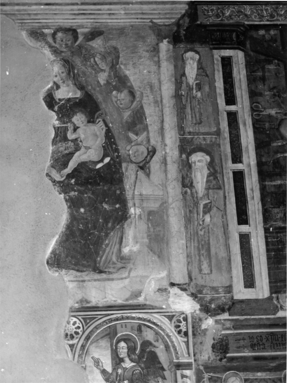 Madonna con Bambino (dipinto, complesso decorativo) - ambito marchigiano (fine/inizio secc. XV/ XVI)