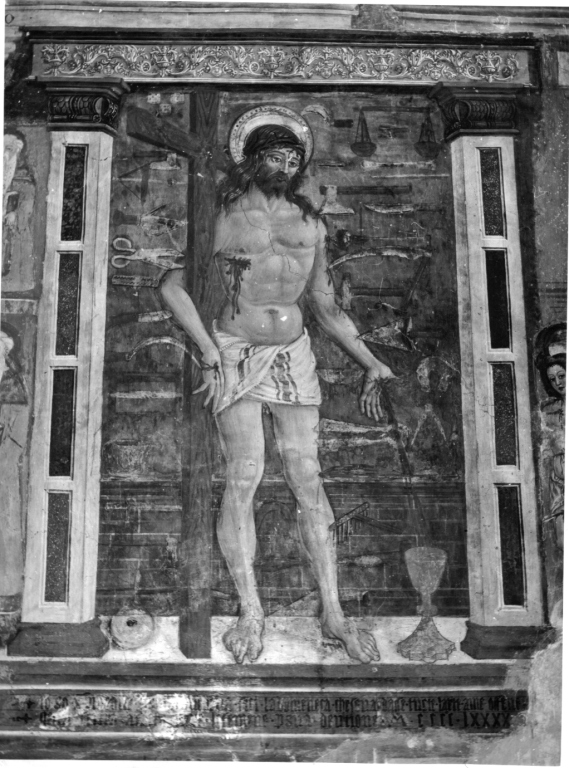 Cristo portacroce (dipinto, complesso decorativo) di Cappelli Dionisio (bottega) (fine sec. XV)