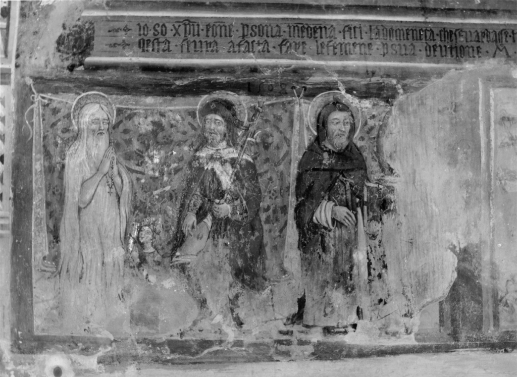 Santi e donatori (dipinto, complesso decorativo) - ambito laziale (sec. XVI)
