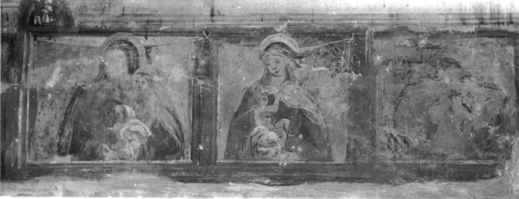 Madonna con Bambino (dipinto, complesso decorativo) - ambito laziale (prima metà sec. XVI)