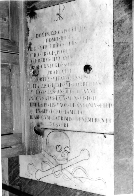 lapide tombale - ambito romano (sec. XIX)