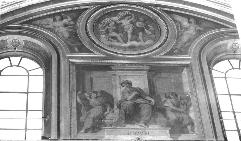 angeli reggicartiglio (dipinto, serie) di Gagliardi Pietro (sec. XIX)