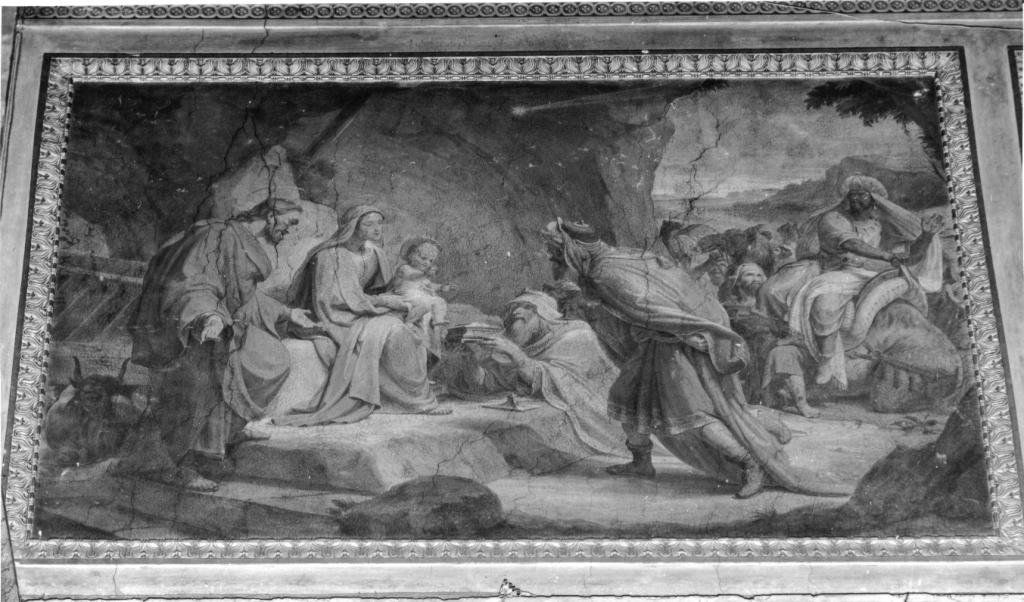 adorazione dei Re Magi (dipinto, complesso decorativo) di Gagliardi Pietro (sec. XIX)