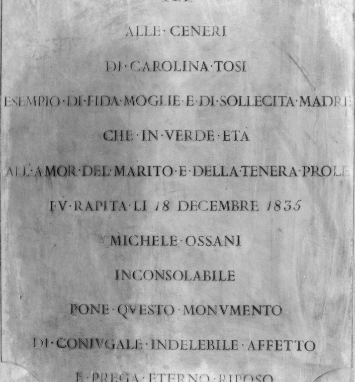 lapide tombale - ambito romano (sec. XIX)