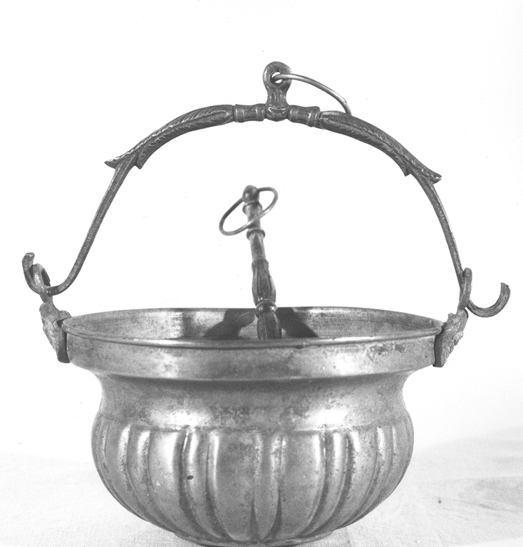 secchiello per l'acqua benedetta, elemento d'insieme - ambito laziale (sec. XIX)