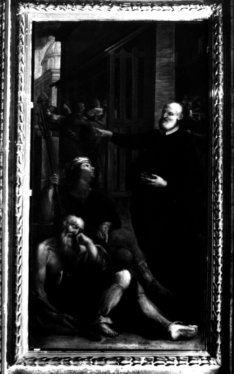 San Filippo Neri cura i malati (dipinto) di Ferretti Giovanni Battista (sec. XVII)
