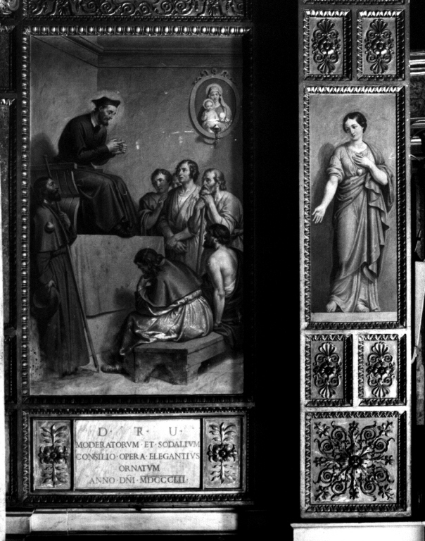 San Filippo Neri predica ai pellegrini (dipinto) di Bigioli Filippo (sec. XIX)