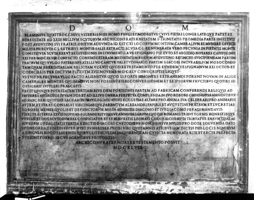 lapide commemorativa - ambito romano (sec. XVII)