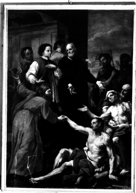 San Filippo Neri cura i malati (dipinto) di Ricciolini Michelangelo (fine sec. XVII)