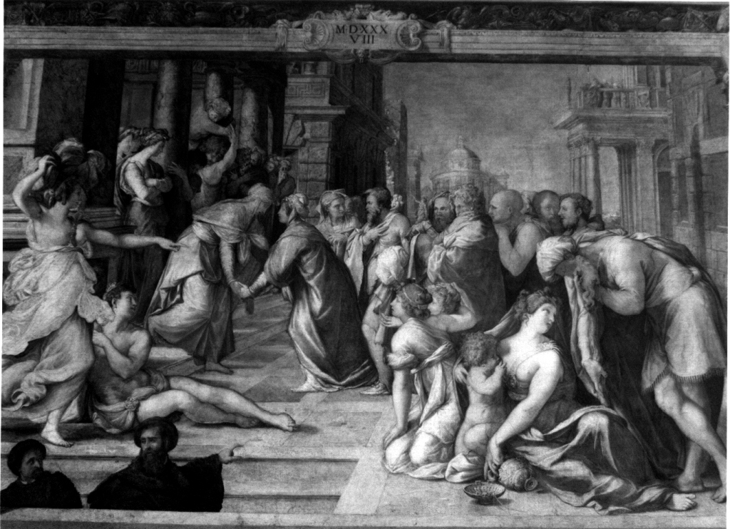 visitazione (dipinto) di De Rossi Francesco detto Francesco Salviati (sec. XVI)