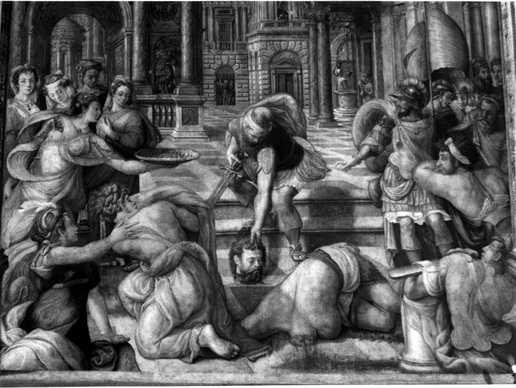 decapitazione di San Giovanni Battista (dipinto) di De Rossi Francesco detto Francesco Salviati (cerchia) (sec. XVI)
