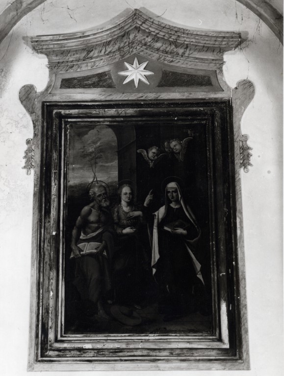 cornice a impostazione architettonica di dipinto - bottega Italia centrale (sec. XVII)