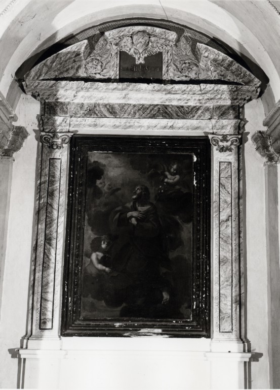 cherubino (cornice a impostazione architettonica di dipinto) - bottega Italia centrale (sec. XVII)