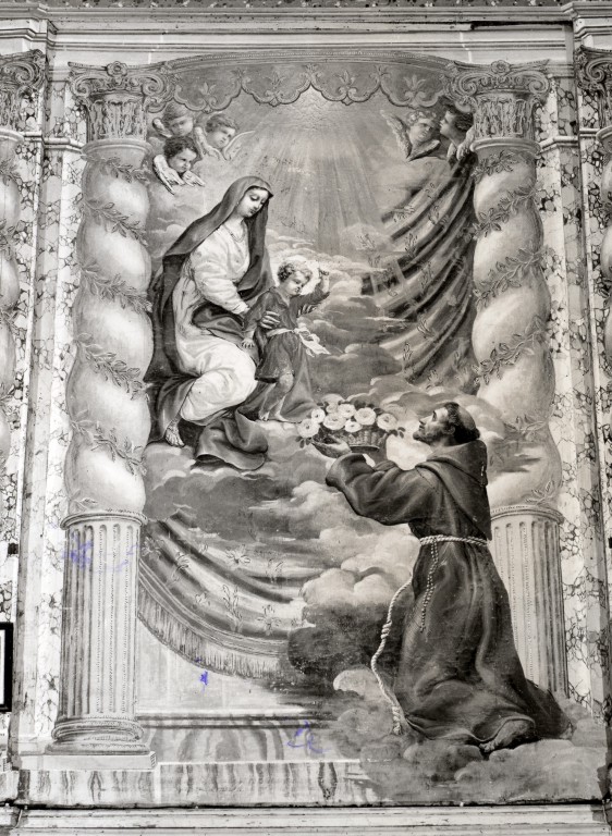 Madonna di Sant'Antonio, apparizione della Madonna con Bambino a Sant'Antonio da Padova (pala d'altare) - ambito viterbese (ultimo quarto sec. XVII)