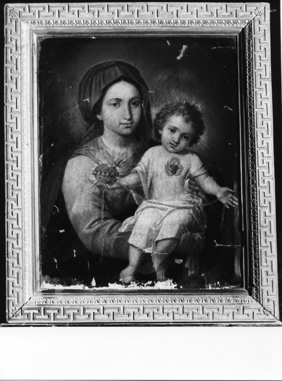 Sacri Cuori di Gesù e Maria, Sacro Cuore di Gesù (dipinto) di Caricchia Marco (sec. XIX)