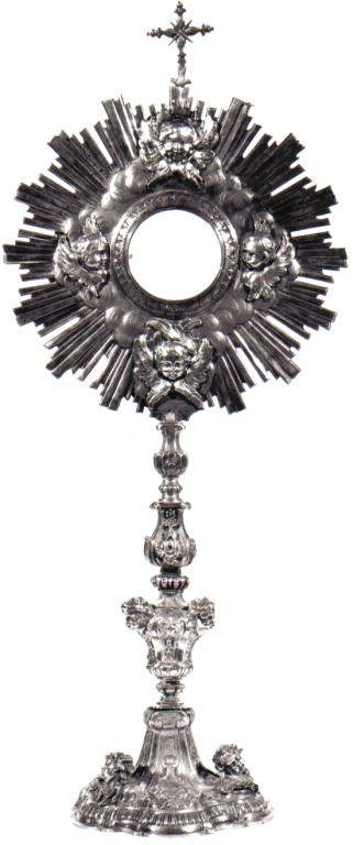 ostensorio - a raggiera - ambito romano (metà sec. XVIII)