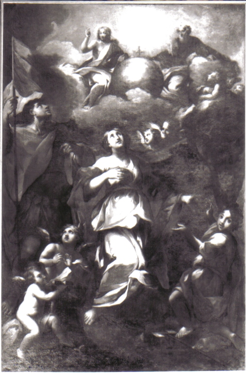 gloria di Santa Barbara (dipinto) di Rocca Michele detto Parmigiano (attribuito) (fine sec. XVII)