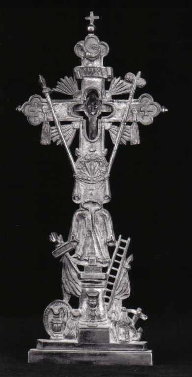 reliquiario - a croce - ambito laziale (sec. XVIII)