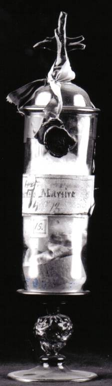 reliquiario - a vaso - ambito laziale (sec. XVII)