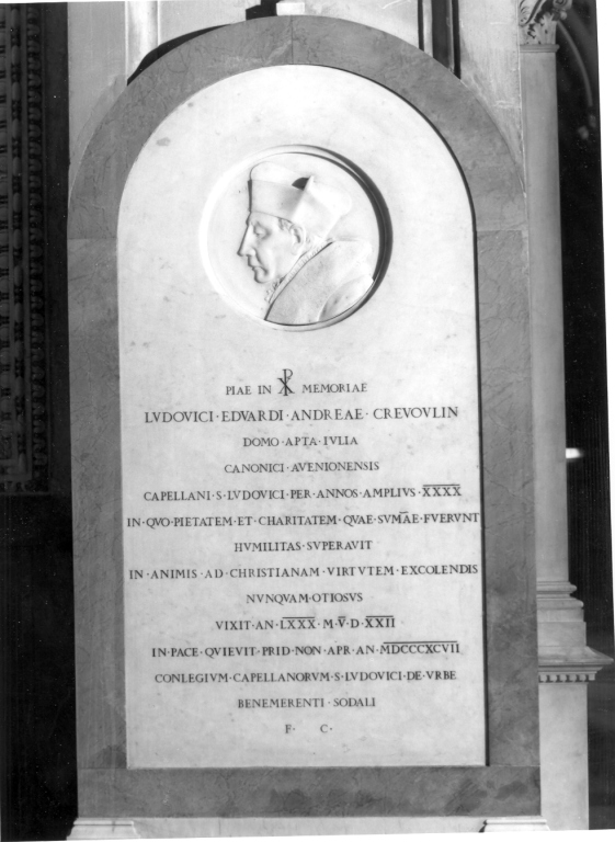 Ritratto di Ludovico Edoardo Andrea Crevolin (rilievo) - ambito francese (sec. XIX)