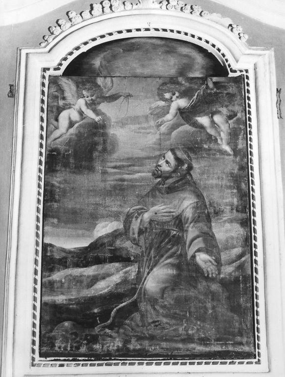 estasi di San Francesco d'Assisi (dipinto) - ambito laziale (sec. XVIII)